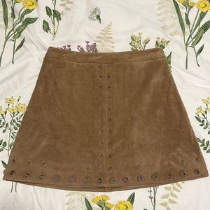 Express camel brown suede skirt